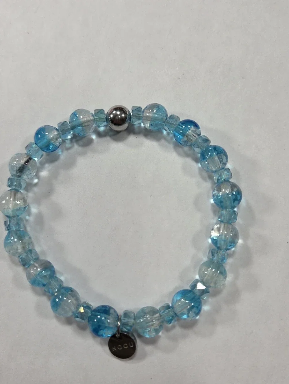 🆕️ NOGU Aquamarine Ice Firefly Glass Snow Globe Bracelet
